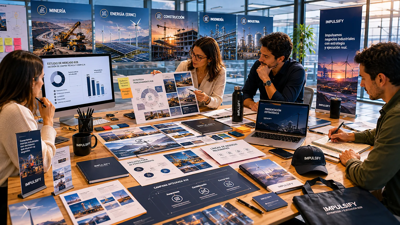 Industria B2B moderna — sectores complejos donde Impulsify se especializa
